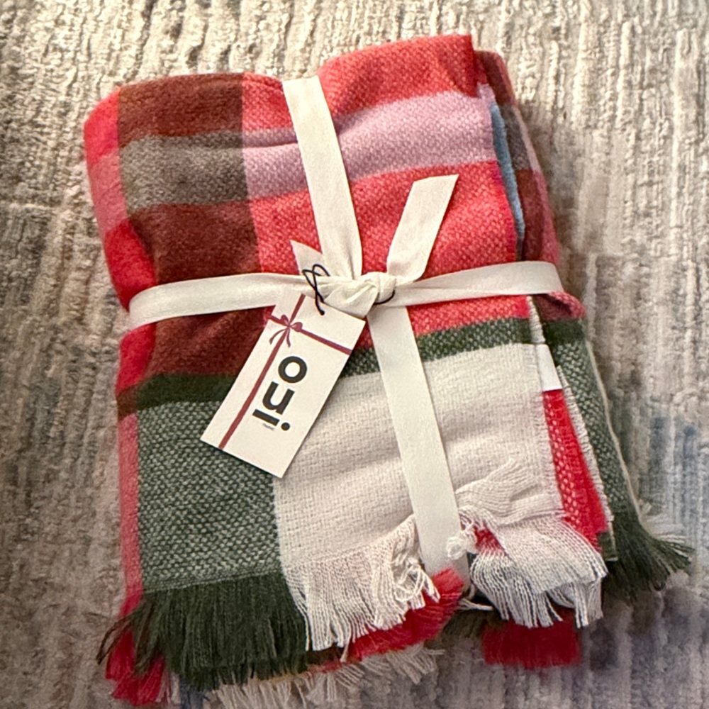 Cozy Plaid Throw Blanket - Red, Green, White